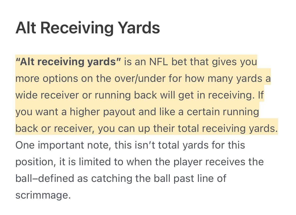 Alt Receiving Yards vs Receiving Yards: Whats the Difference?