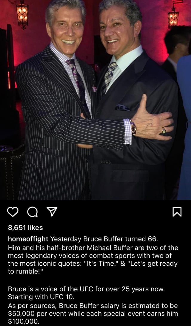 Bruce Buffer Salary per Fight vs Other UFC Announcers Who Earns More